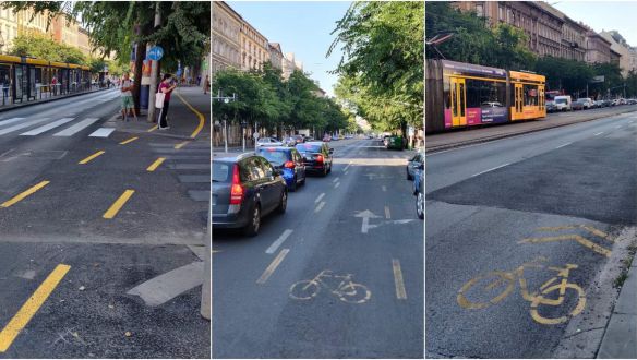 Autósbarát nagykörúti bringasáv: ilyen most biciklizni Budapest szívcsakrájában
