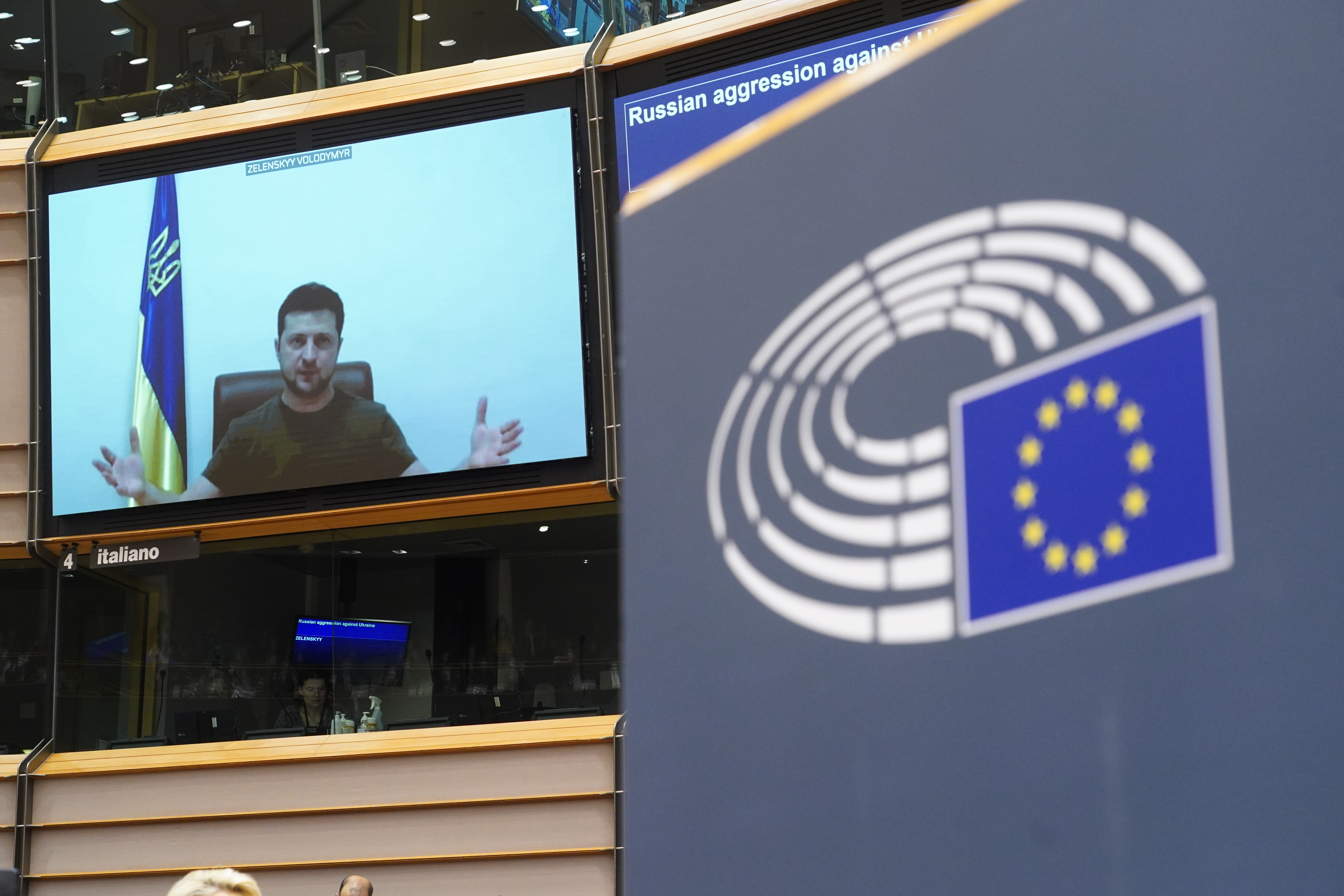 Zelenszkijt Kijevből kapcsolták az EP plenáris ülésére.