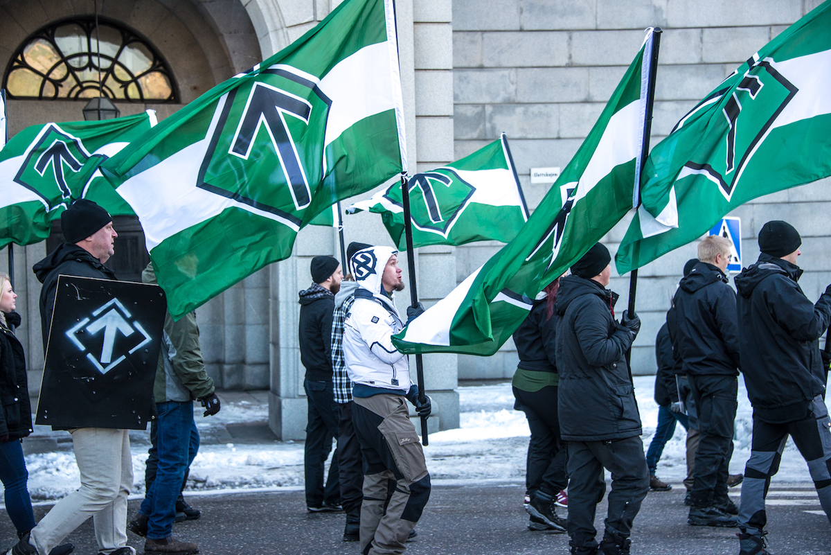Az Északi Ellenállás Mozgalom felvonulása 2016-ban Stockholmban.