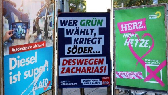 Plakátháború Münchenben: aki a Zöldekre szavaz, a CSU-t kapja