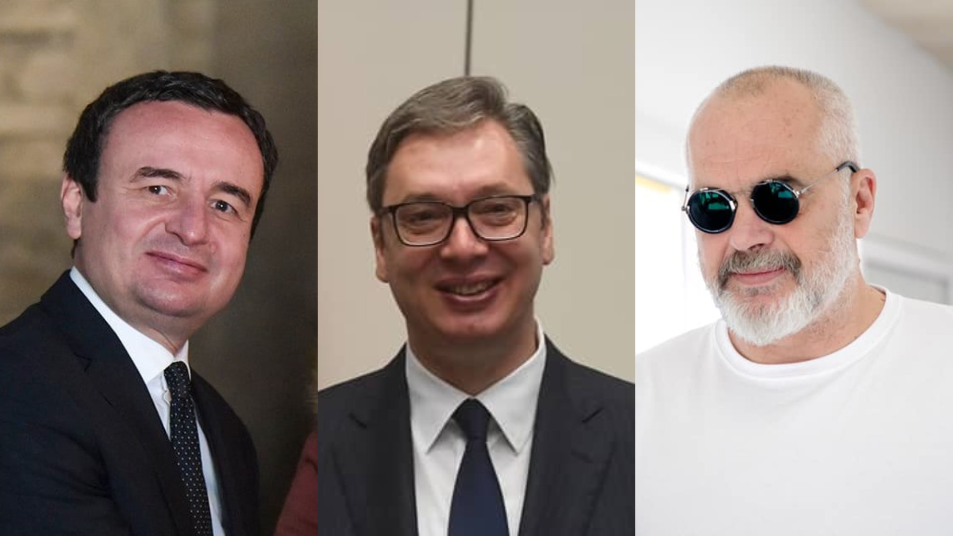 Albin Kurti, Aleksandar Vučić és Edi Rama: a három balkáni vezető szerepre törő politikus. 