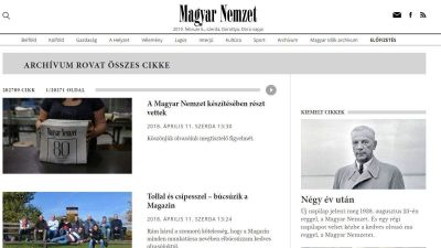 Kereshetetlen archívumba száműzte a régi Magyar Nemzet cikkeit az új Magyar Nemzet
