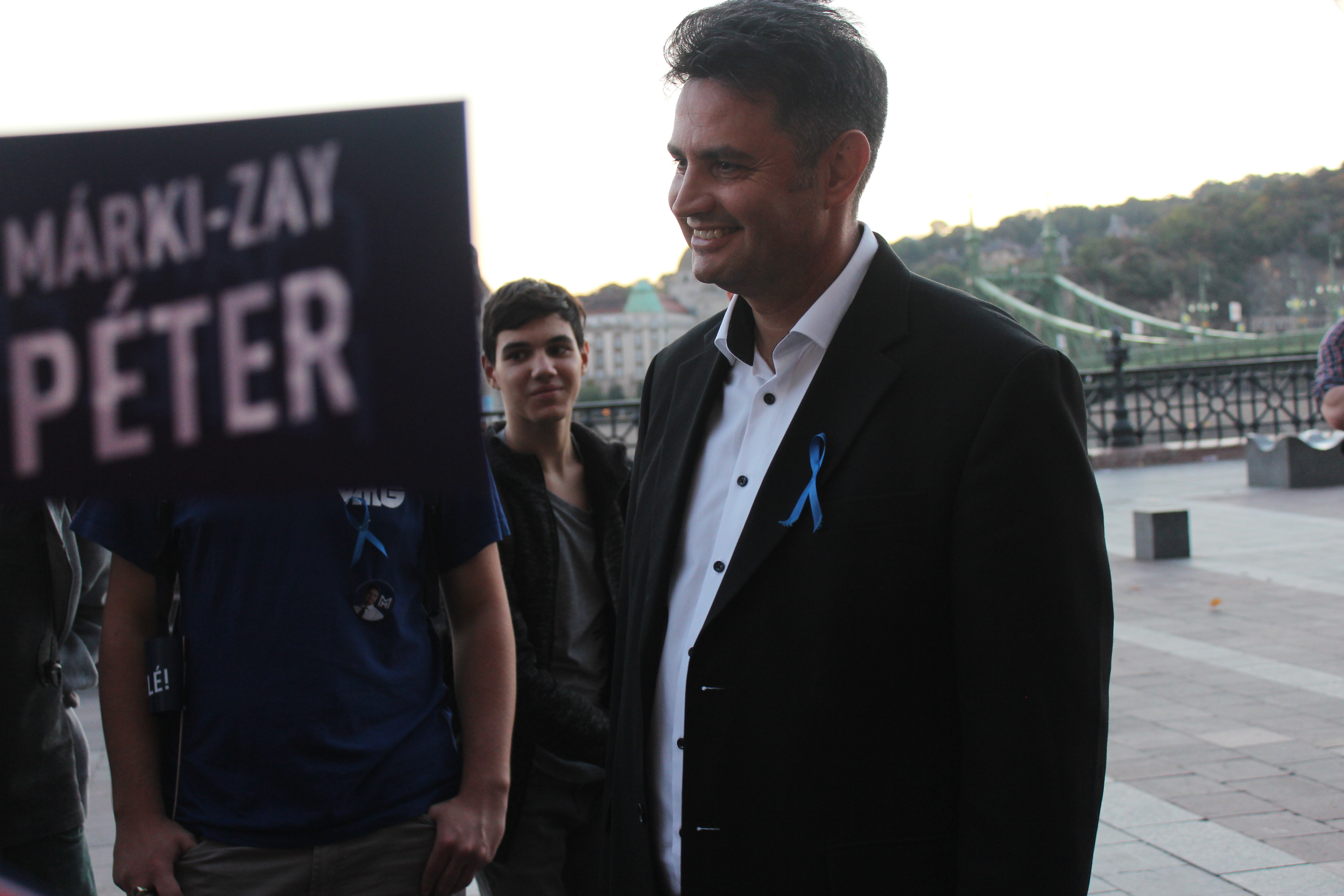  Márki-Zay Péter október 3-án tartott kampánygyűlésén az előválasztás két fordulója között.